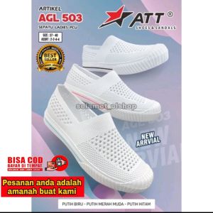 Sepatu Karet Putih Slip On Wanita Medis Perawat ATT AGL 503