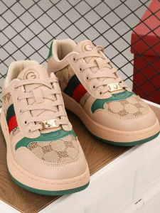 GUDA Low-Top Leather Mesh Breathable Retro Fashionable Couples Skate Shoes Casual Canvas Sneakers round Toe Rubber Outsole