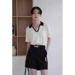 HUOLISI | Slimming Loose Straight Shoulder Polo T-shirt Summer 2026 New Style