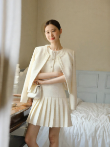 XXNING | Bộ Áo Gile và Đầm Khoác Phong Cách Pháp