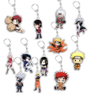 Bandai | For Naruto Uzumaki Naruto Gamakichi Hatake Jiraiya Orochimaru Gaara Acrylic Selfmade Cartoon Anime Keychain Pendant Toy Gift 5cm