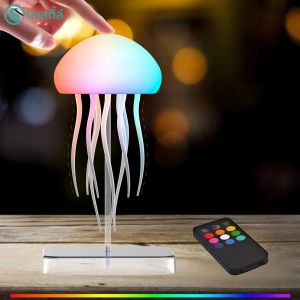 โคมไฟแมงกะพรุนพร้อมรีโมทคอนโทรล ไฟ RGB ไล่เฉดสี ชาร์จซ้ำได้ เหมาะสำหรับเป็นของขวัญคริสต์มาส