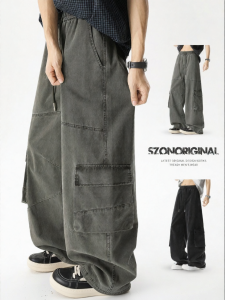 SZON | Utility Pants Multiple Pockets Functional Summer Straight Leg Cotton