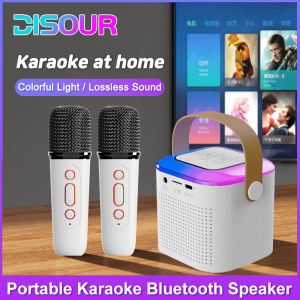 Mini Bluetooth Speaker with HD Microphone for Karaoke Subwoofer Wireless Microphone Music Player with Wireless Portable Microphone for Home Party Karaoke Entertainment Microphone All in One