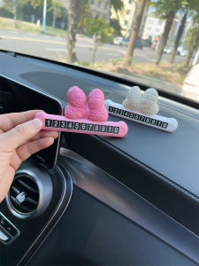 Cute Butterfly Bow Temporary Parking Car Phone Number Plate Creative Interior Car Decoration Womens Style Plastic Material