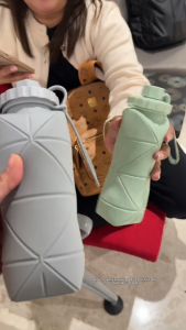 【B1T1】Foldable Tumbler 600ML Foldable Bottle Leak Proof Outdoor Portable Compression Soft Travel Cup