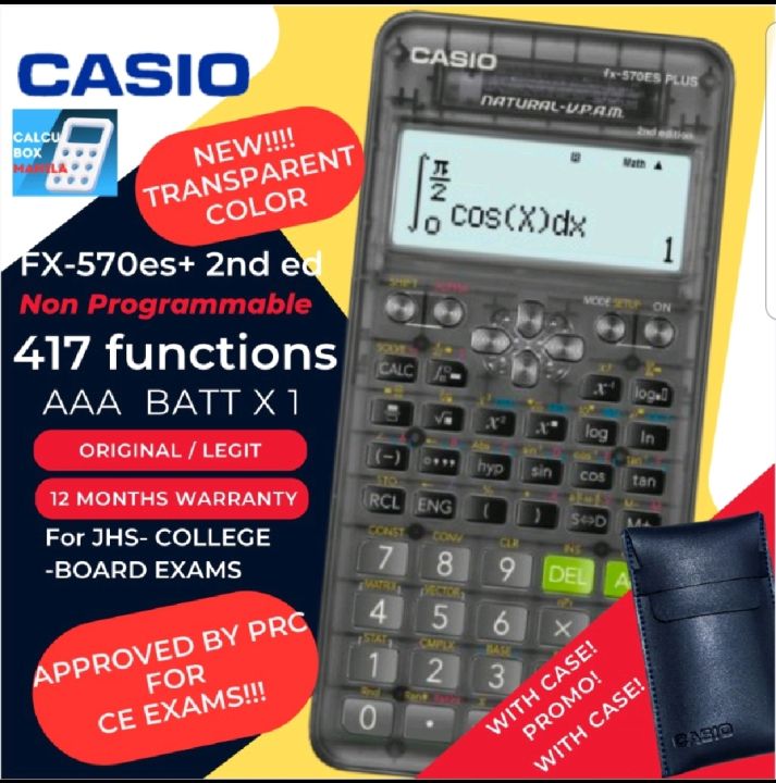 CASIO FX570ES PLUS TRANSPARENTA2ND EDITION SCIENTIFIC CALCULATOR LEGIT