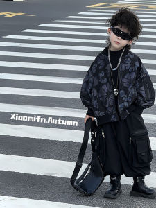 Cool Korean Style Boys Autumn Jacket Set 2025 New Two Pieces Workwear Pants Trendy And Stylish Childrens Clothing