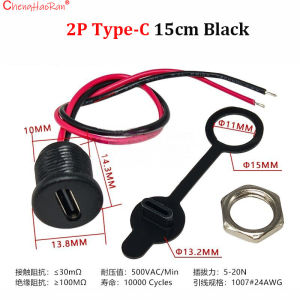 ChengHaoRan 2/4/5Pin Type-C Connector With Line Nut Locking Plate PH2.0 Waterproof Cap High Current Fast Charging Jack USBC Port