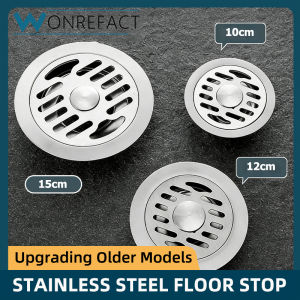 Stainless Steel Floor Drain 15cm Anti-Odor Floor Trap Automatic Sealing Water Drain Cover with Pipe Connector Penapis Lantai Bilik Mandi