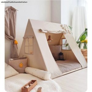 YUEMUXUAN | Indoor Childrens Play Tent Triangle Indian Style Wooden Frame Thick Fabric