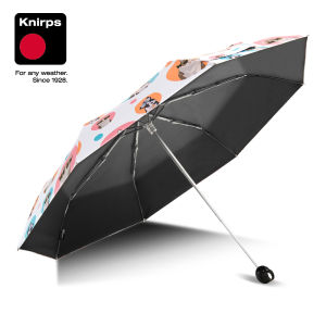 Knirps Ladies Three-Fold Sun Umbrella with Black Glue Coating UV Protection Compact Sunshade for Women Portable Sun Protection