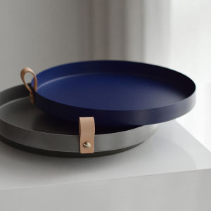 Oroliving Original Metal Storage Wine Glass Tray round Aromatherapy Plate For Home Jewelry Plate Decorative Ornaments