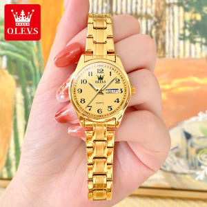 OLEVS  jam tanggan perempuan Genuine Ladies Watch Waterproof 2025 Fashion Luxury Digital Gold Wrist Watch as a Gift for Girlfriend