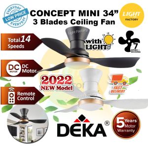 【HOT】DEKA CONCEPT MINI Fan 34" 42" 22" 16 Speed Remote Control Baby Ceiling Fan with LED DC Motor Kipas Siling