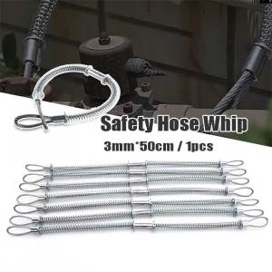 Whip Check Hose Stainless Steel Safety Hose Anti-Collapsible Anti-Dropping Arrestor Hose 20"