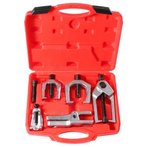 5-Piece Set Ball Joint Removal Tool Kit Pitman Arm Puller Front End Service Cross Member End Tools Diverter Removal Kit
