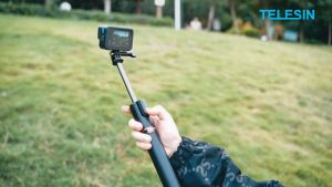 TELESIN 130cm Wireless Bluetooth Remote Control Tripod Selfie Stick Phone Holder Clip for Mobile Smartphone / GoPro HERO 11 10 9 8 Max