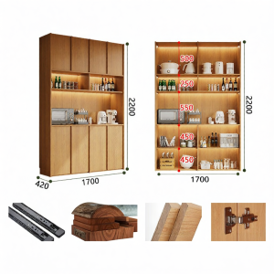 Scandinavian Style Storage Sideboard with Door and Handle-less 1pc