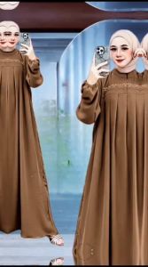 Baju Gamis Lebaran Model Terbaru & Bahan Crinkle Airflow Premium