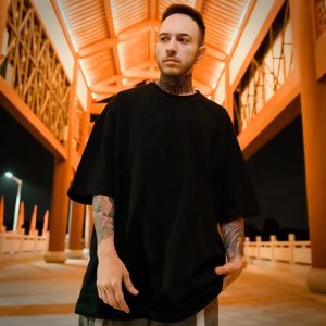 Extra Large Size Mens T-Shirt Loose Fit Short Sleeve Printed Trendy Brand Summer Casual Polyester Fiber round Neck Tee