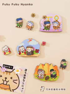 Limited Edition Hapins Creative Wooden Cat Magnet Home Decoration Memorial Fridge Stick Cultural Gift FukuFukuNyanko