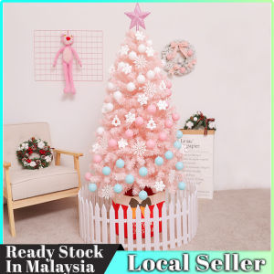 Full Set Christmas Tree Decoration 🎀 全套网红圣诞树节日摆设 🎀 Led Lighting Deco Macaron Santa Claus Xmas Tree Ribbon Hanging Ball Star Office Table Home Decoration Living Pokok Krismas Set