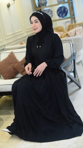 GF - GAMIS HITAM PREMIUM | BAHAN RAYON TWILL gamis rayonpremium