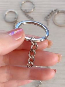 Silver Stainless Steel Keychain Link Eye Nail Hook Pendant Lock Personalized Handmade DIY Cartoon Accessories Gift Item