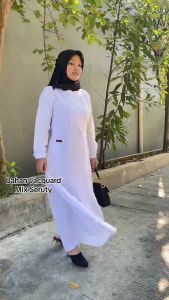 Abika Gamis Wanita Kekinian Putih Bersih / Lilian Fashion Muslim Terbaru