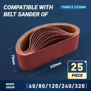 Si Fang | SI FANG 75x533mm Sanding Belts Set for 3x21 Sanders Abrasive Bands for Wood Soft Metal Polishing Woodworking Metalworking