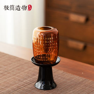 Retro Chinese Style Glass Candle Holder Aromatherapy Atmosphere Lamp Ancient Creative Incense Holder High End Sensation Home Decor