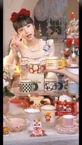 แก้วกาแฟเซรามิค Creative Nordic Handmade ถ้วยแหวนเซรามิคแก้วกาแฟแก้วพอร์ซเลนถ้วยเบียร์ Drinkware