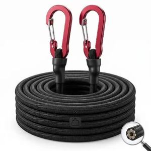 Heavy Duty 8mm Bungee Cords Latex Elastic Tie Strap With Aluminum Carabiner Hooks For Camping Tent Luggage Packing Ropes