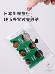 Japanese Coin Clip Change Purse Portable Small Wallet Anti-Lost Clip Japanese Coin Classification Travel Transparent Fine Flash Card Bag