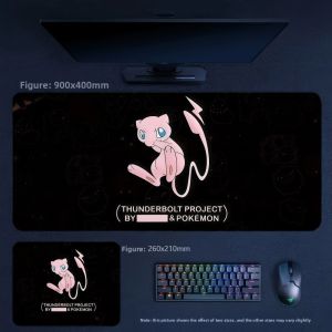 Bandai | Kích Thước Lớn Dành Cho Bé Trai Trò Chơi Thể Thao Điện Tử Anime Pokémon Chống Trượt Da Chống Bụi Bẩn Miếng Lót Chuột Có Bảo Vệ Cổ Tay Bàn Phím Bàn Thảm