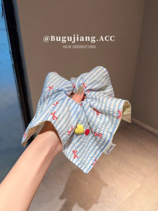 Khăn Trùm Đầu Kẻ Sọc Thiết Kế Theo Phong Cách Hàn Quốc Fresh Butterfly Knot Phụ Kiện Tóc Nữ Khăn Trùm Đầu Hình Vuông