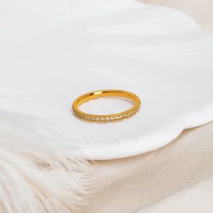 Original Design Titanium Steel Ring for Women with Plant Florals Pattern Fine Rose Gold Moissanite Inlay Fashionable and Unique