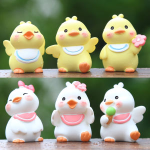 Adorable Shy Duck Resin Figurine Blind Box Couple Desktop Car Decoration Toy Collectible Static Model Water Cloud Left Brand