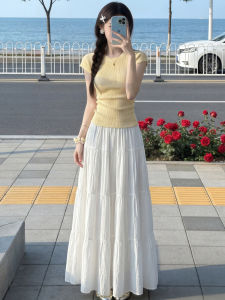 XIANYIJIAO | Aesthetic Slimming A-line High Waist Fluffy Skirt