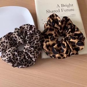 Thanh Lịch Họa Tiết Da Báo Scrunchies Độ Đàn Hồi Cao Dây Buộc Tóc Cho Nữ Polyester Dây Buộc Tóc Đuôi Ngựa Giá Đỡ Phụ Kiện Tóc