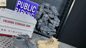 Boot nam cao cổ độn đế 6cm SAHA107 boost đen bot xám be boots có dây buộc bốt lửng fullbox size 39 40 41 42 43 44