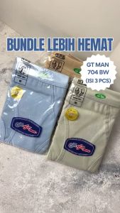 Isi 3 GT Man 704 B 704BW - Celana Dalam Underwear Brief Pria Katun - Putih / 3 Warna