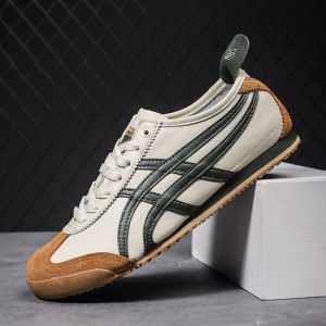 Genuine Leather Tiger Mens Casual Sports Shoes Anti-Slip Low-Top Retro Board Shoes Spring Summer Deoxynucleotide Trained Shoes