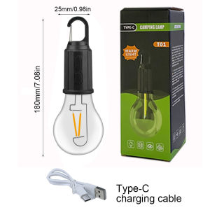 Camping Light Bulb Camping Light Rechargeable Camping Light For Tent Camping Hook Light Emergency Light Rechargeable Portable Charging Atmosphere Light Tent Camp Adjustable Camp Light Waterproof Camping Light Type-C Charging Lighting Long-Lasting Lighting