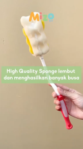 MIZO Baby Deluxe 2in1 Sikat Botol & Dot dengan Spons Lembut – BPA Free Putar 360°