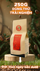 Cà phê rang xay Thuần Việt gói 250g - Rang vừa - Đắng đậm hương thơm nồng - Pha phin - Copen Coffee