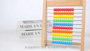Wooden Abacus Counting Toy Math Education Toy Teaching Tool Montessori Toys With 110 Cards