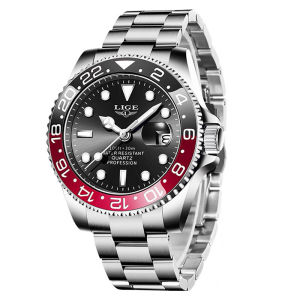 LIGE Top Original Men Quartz Watches Blue Waterproof Watch for Men Stainless Steel Quartz Men Luxury Watch Luminous Wristwatch