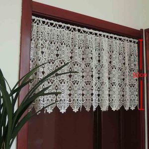 ม่านประตูผ้าม่านแบบไม่เจาะรูแบบใหม่ม่านลูกไม้ฉลุลายสีขาวม่านแบบครึ่งม่านกั้นม่านแขวนม่านขนาดเล็กสำหรับตกแต่งสำเร็จรูป